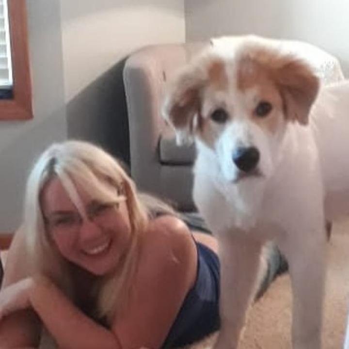 Amanda Matthews and her dog Max