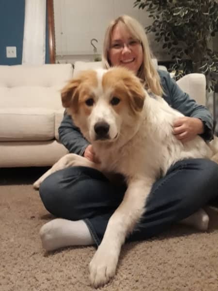 Amanda Matthews and her dog, Max